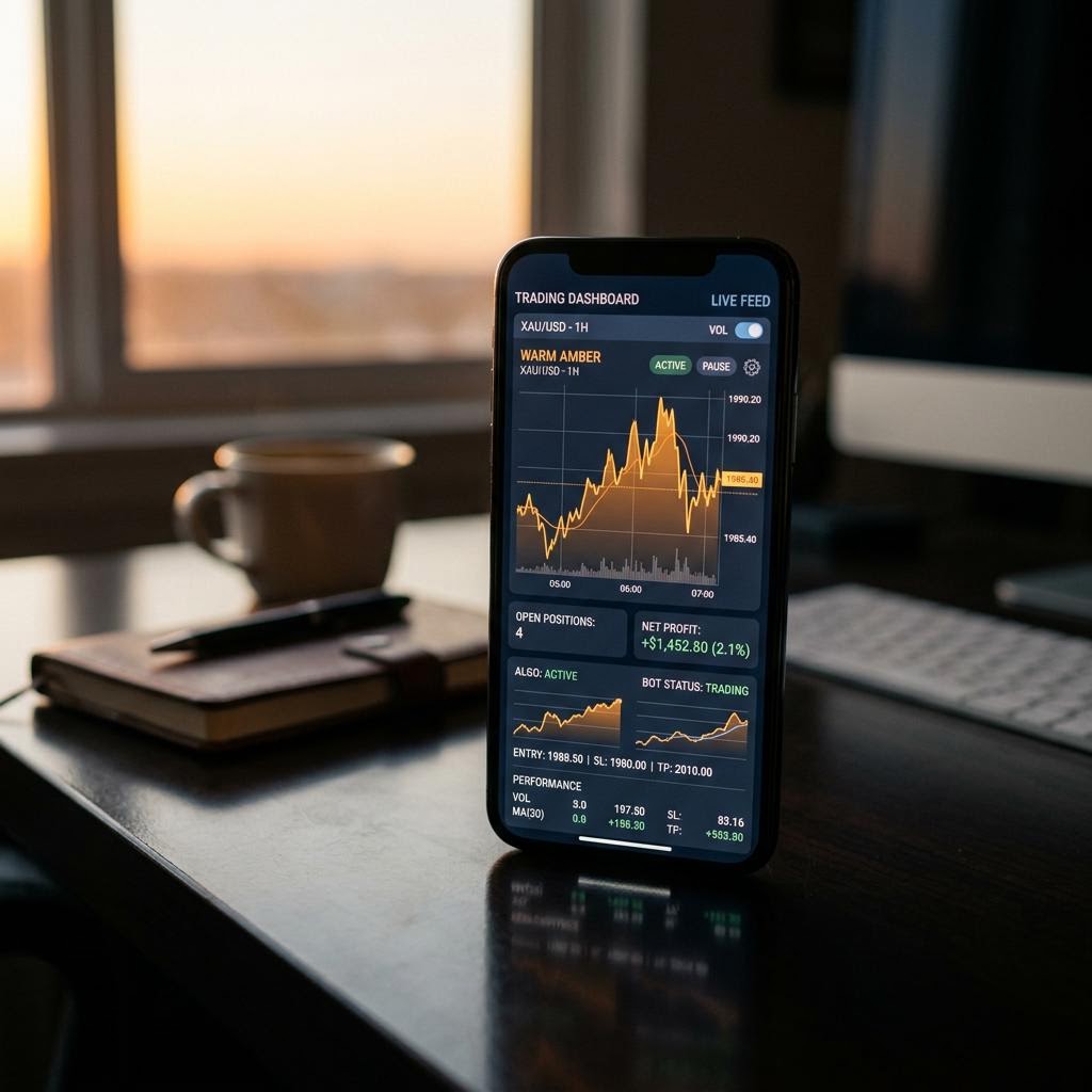 Rumao Provencia real-time trading interface on a smartphone